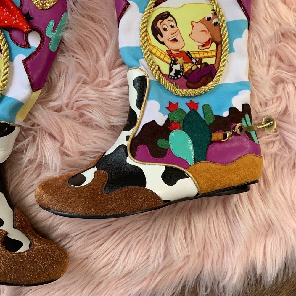 Toy Story RARE Sold Out Irregular Choice Woody Cowgirl / Cowboy Boots - Picture 6 of 12